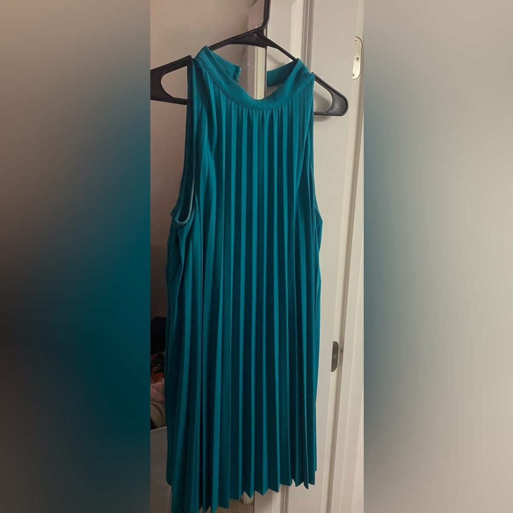 Teal Anthropologie dress